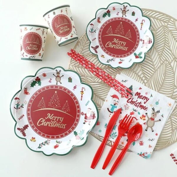deluxe christmas cutlery disposable tableware set