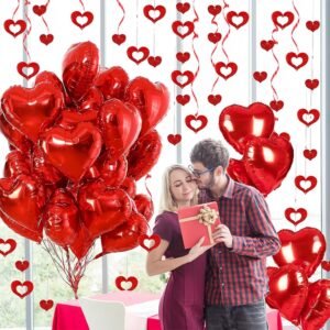 romantic heart foil balloons for party decoration