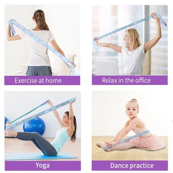 Elastic yoga resistance band for stretching and fitness training