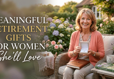 Thoughtful retirement gifts for women including keepsakes, spa sets, and personalized presents.